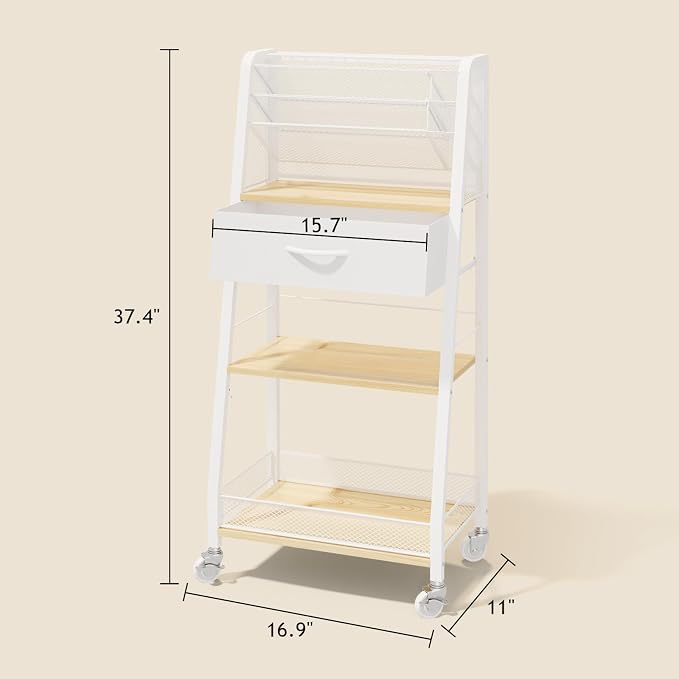 Homsorout 3 Tier Rolling Cart - Image 2