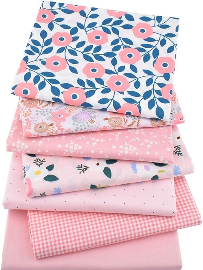 Aubliss 50pcs 100% Cotton Fabric Bundle 10" x 10" PreCut Fat Squares Sheets - Image 2