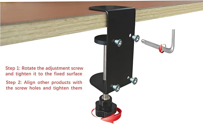 3 inch C-Clamp with Four Small Holes in the back, 2-Pack Adjustable Desk C Clamps for Range 0.35"~3.37", Versatile Clamp for Brake, Parts Assembly, Fastening, Welding, Woodwork, Metal Work