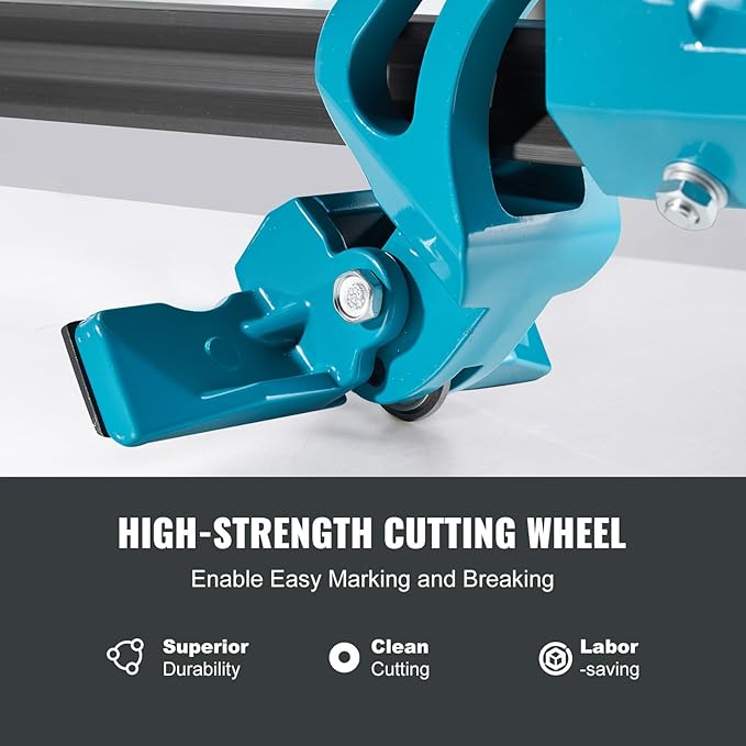 VEVOR Manual Tile Cutter, 48 inch, Porcelain Ceramic Tile Cutter with Tungsten Carbide Cutting Wheel, Infrared Positioning, Anti-Skid Feet, Durable Rails for professional installers or beginners