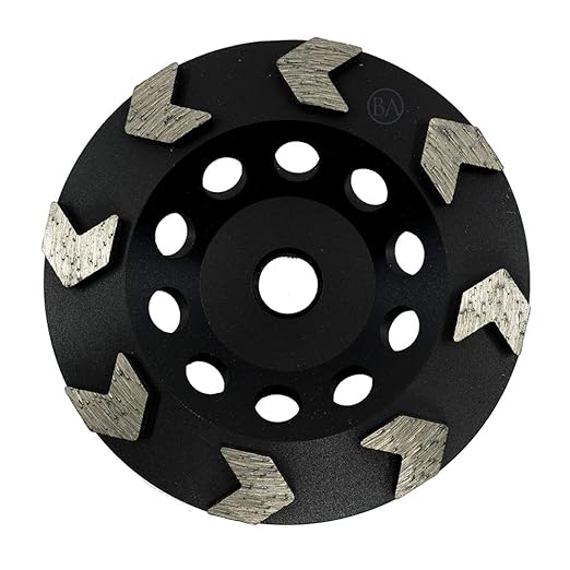 Benchmark Abrasives 4 Inch Grinder Wheels Arrow Type Diamond Cup Wheel with 5/8"-11 Arbor Hole for Masonry, Marble, Natural Stone, Concrete Grinding Wheel - Angle Grinder Attachments (4”)