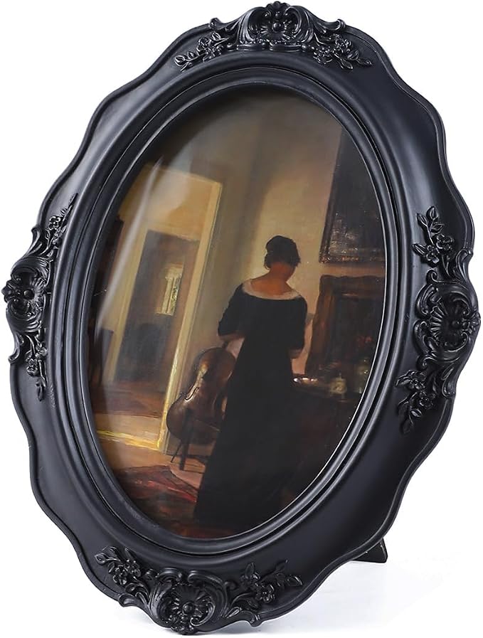 SIKOO Vintage Picture Frames 5x7 Antique Oval Picture Frame Tabletop and Wall - Image 7