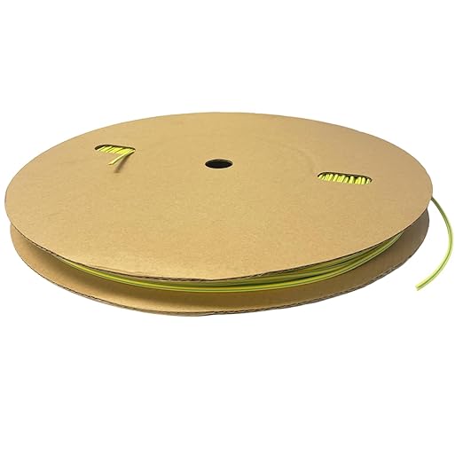 Kable Kontrol Heat Shrink Tubing - 3/16” Inch - 100' Ft Long, Yellow & Green Polyolefin - 2:1 Industrial Shrink Tube & Cable Sleeve for Electrical Wire Insulation - Rated for 600 V