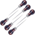6 PCS Awl Tool, Gourd Shape Wooden Handle Scratch Awl Tool, Awl Tool Sewing for Leather Craft Cloth Pouch Hole DIY Handmade Maker Tool