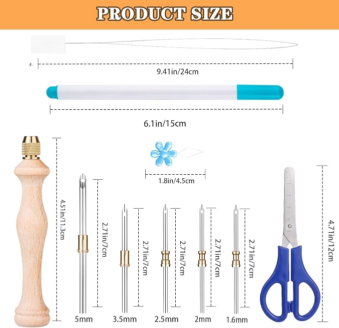 2 Sets Punch Needle Kit with Storage Box, Adjustable Tool with - Image 2