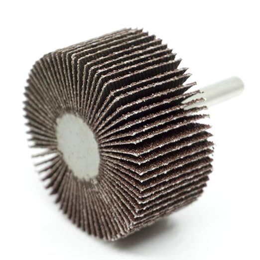 Benchmark Abrasives 2" x 1" Aluminum Oxide Flap Wheel with 1/4" Shank Mounted, Perfect for Woodworking Grinding Polishing Rust Paint Removal (10 Pack) - 80 Grit