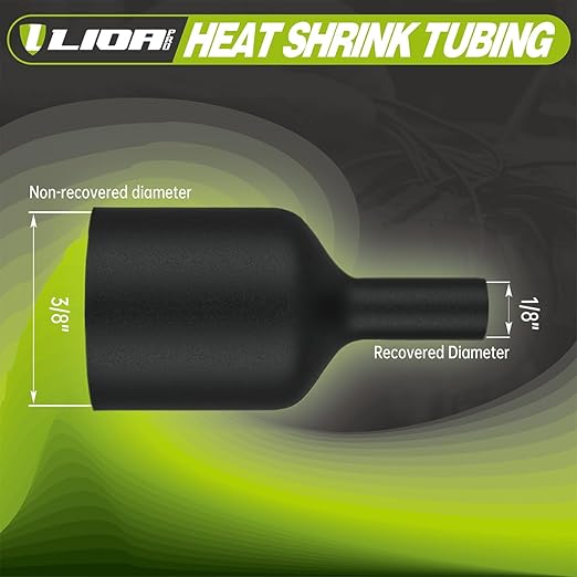 50FT 3:1 Heat Shrink Tubing - Adhesive-Lined Marine Grade, Black 3/8 inches - Ideal for Home, Automotive & Industrial Applications