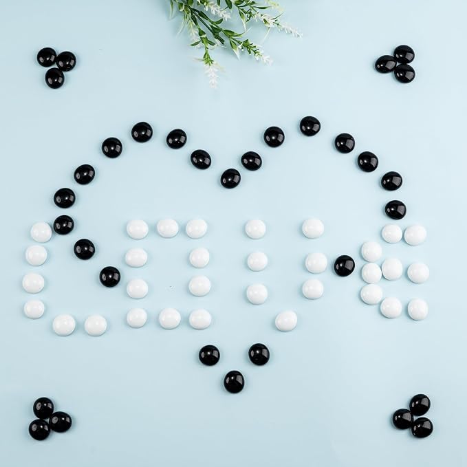 Meschett Black Glass Marbles, 0.97 LB Flat Glass Beads - Image 6