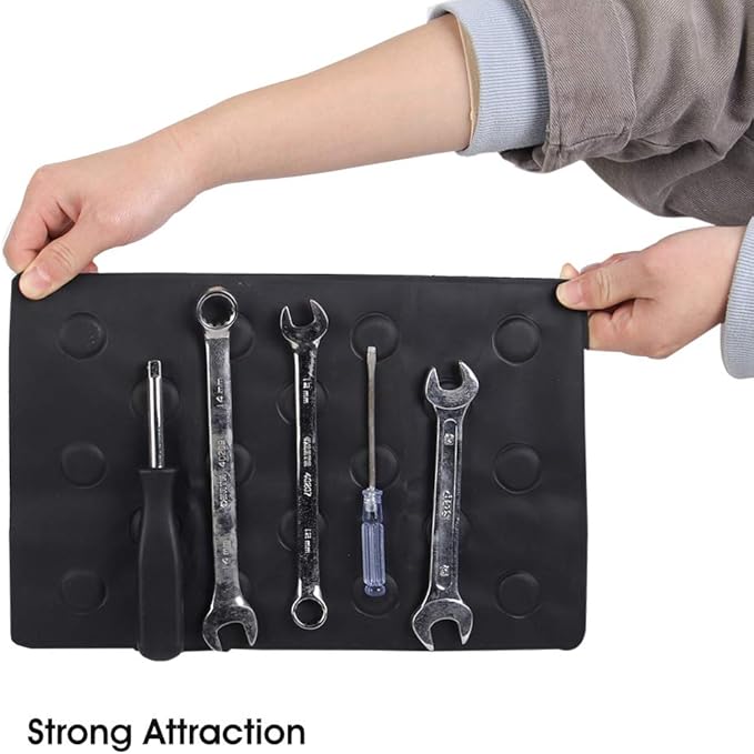 XSTRAP STANDARD Flexible Magnetic Tool Holder 11.8"x7.9" Mag-Pad - Wrenches, Bolts, Nuts, Screw and Other Parts Tray for Car, Garage, Home, Construction