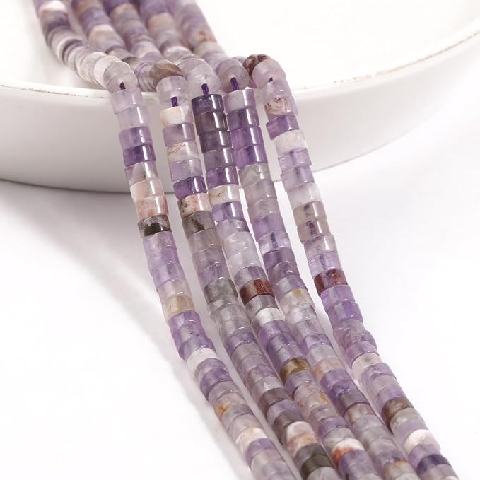 150Pcs 4×2mm Natural Amethyst Spacer Stone Beads - Image 6
