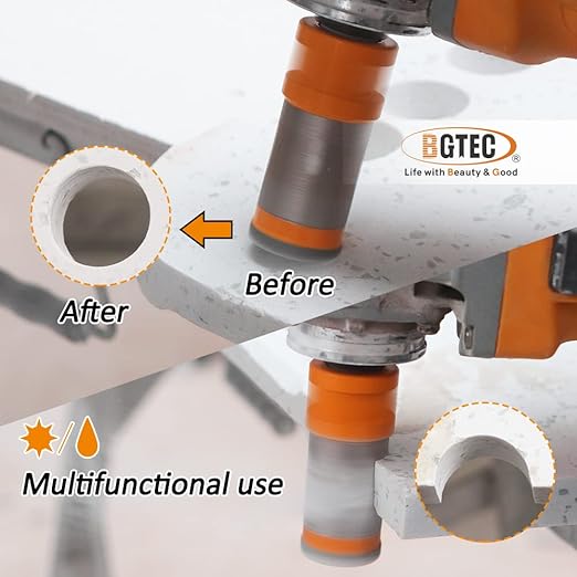BGTEC Diamond Hole Saw Kit - 8PCS 25/35/50/75/100mm Core Bit + 20mm Finger Bit + 50mm Chamfer Bit + SDS Adapter for Porcelain Tile, Ceramic, Marble, Granite