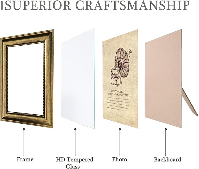 8x12 Picture Frame 2 Pack, Vintage Picture Frame Gold Frames Ornate Vintage - Image 2