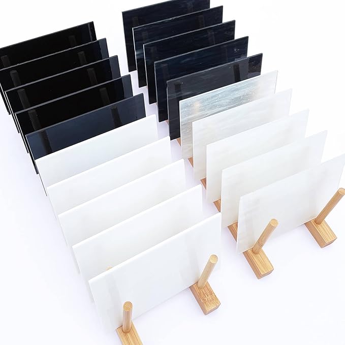 LITMIND 24 Sheets Stained Glass Variety Pack – Black & White Series 6 x 4 Inch by LITMIND