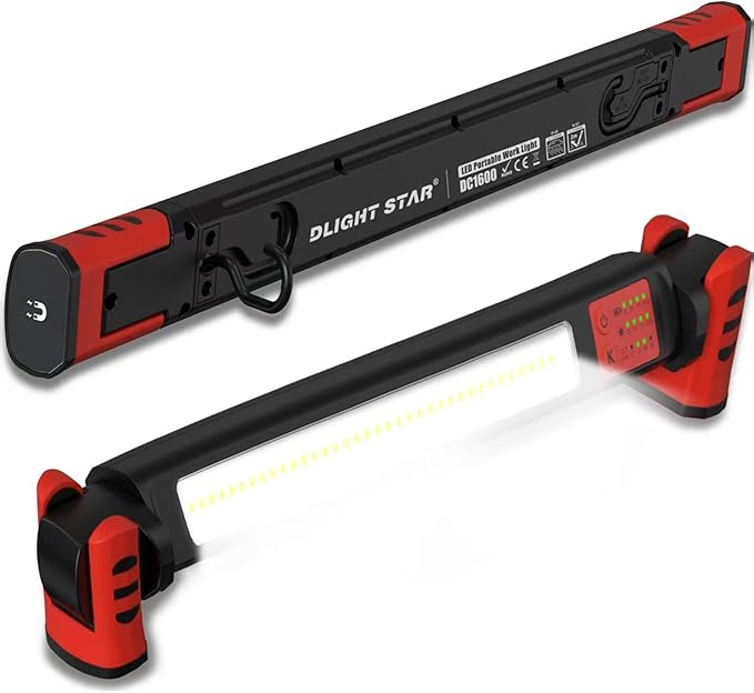 Underhood Magnetic Work Light for Mechanics, 7800mAh 12H, Rechargeable Hood Light, IP65 Waterproof, 360° Rotating, 4 Modes (2700K-6500K), USB-C Fast Charge, for Car Repairing/Garage/Emergency