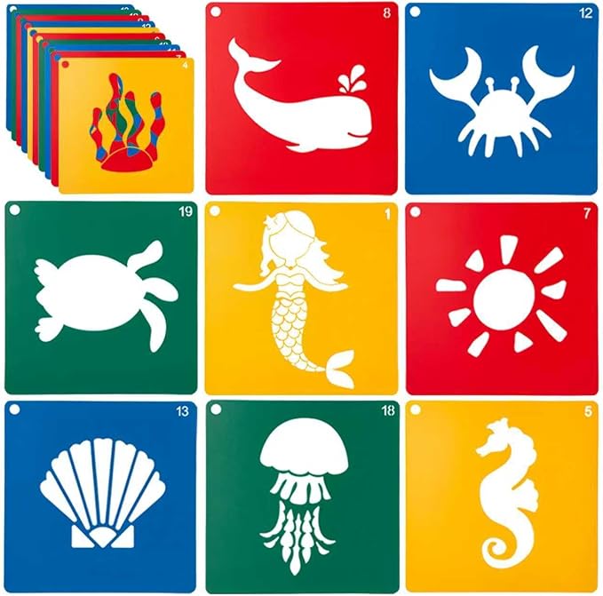 20 PCS Ocean Creatures Stencils by ViikiFain