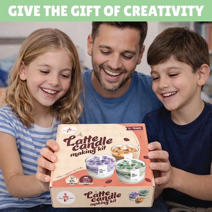 Kalakaram Latte Candle Making Kit | Make 3 Aromatic Candles - Image 7
