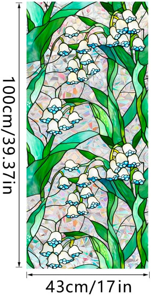 JOONOR Retro Lily of The Valley Window Privacy Film, Stained Glass Decals - Image 6