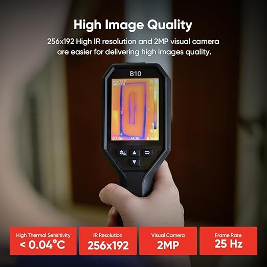 HIKMICRO B10 Thermal Imaging Camera 320 x 240 Super IR with 2MP Visual, 3.2" LCD Screen 256 x 192 IR Resolution Thermal Camera, 25 Hz Refresh Rate, -4°F~1022°F, IP54