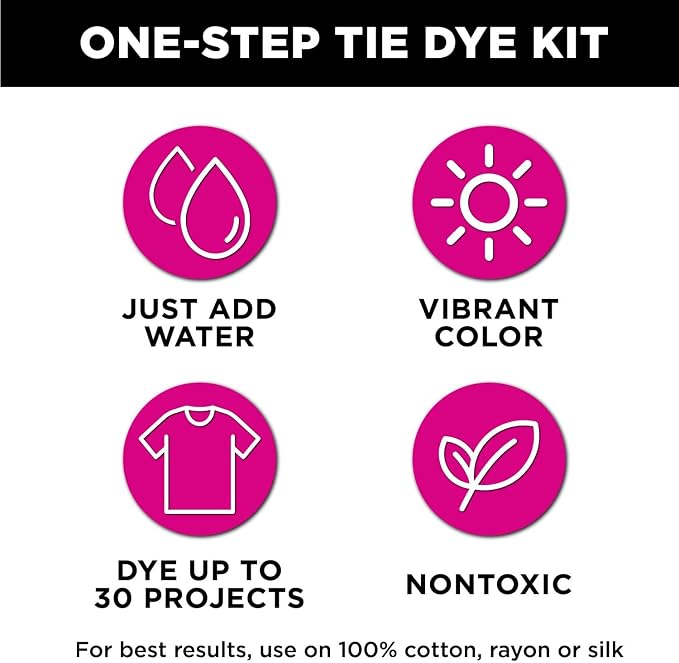 Tulip One-Step Tie-Dye Kit Tiara, Party Activity, Permanent & Vibrant Fabric Dye - Image 4