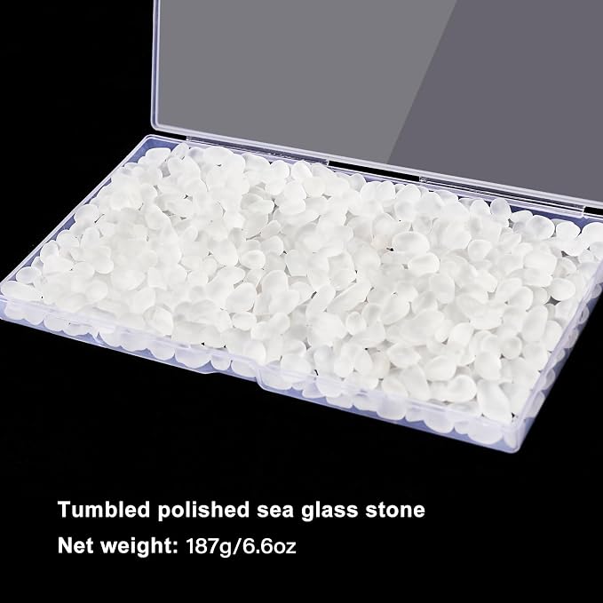 QEQEKAKA Sea Glass Stones for Crafts About 0.5LB Glass Pebbles Gemstones Bulk - Image 5