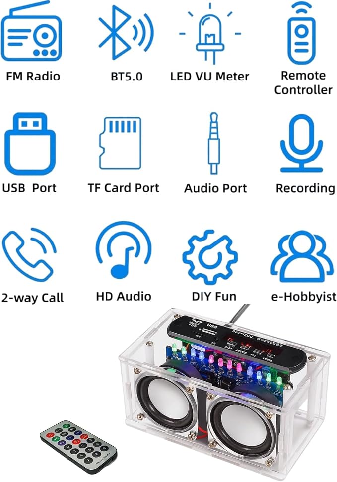 DIY Stereo Speaker Soldering Practice kit- BT, USB Player &FM Receiver- - Image 2