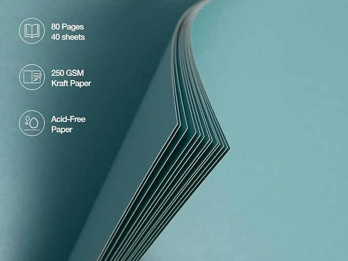 potricher 10 x 10 Inch DIY Scrapbook Photo Album 80 Pages Thick Kraft Blank - Image 5