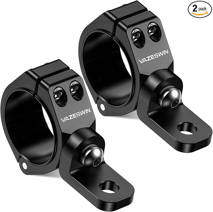 2PCS Solid UTV Whip Light Mount, Aluminium Alloy Thickened UTV Flag Mount, Heavy Duty Light Bar Mounting Bracket 360° Rotation Adjustable Roll Bar Clamp for 1.5"/1.75"/1.85"/2"/2.1" Roll Cage