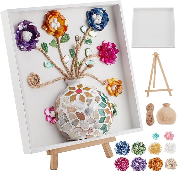 WEBEEDY DIY Mosaic Painting Kit Flower Vase Pattern Mosaic Arts and Craft Kits by WEBEEDY