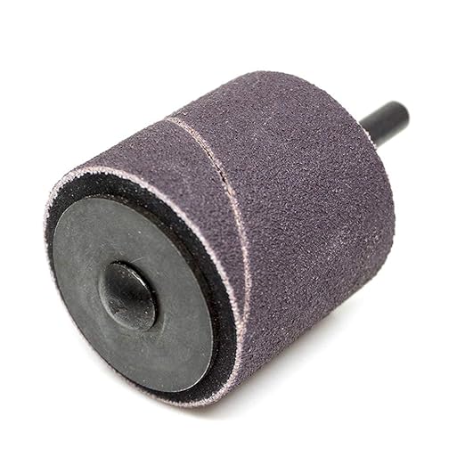 Benchmark Abrasives 1-1/2" x 1-1/2" Rubber Expanding Drum Sander with 1/4" Mandrel, Spiral Bands Rotary Sander Attachment for Drill & Die Grinder, Metal Polishing Sanding - Sanders for Woodworking