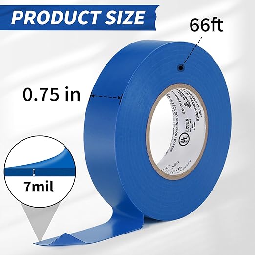 Avery Dennison Electrical Tape, Professional Grade PVC Electric Tape, UL/CSA Listed Insulating Vinyl Tape for Electrical, Repairs, Automotive and Equipment, Pro-36C, ¾ in x 66 ft, Blue, 1 Roll