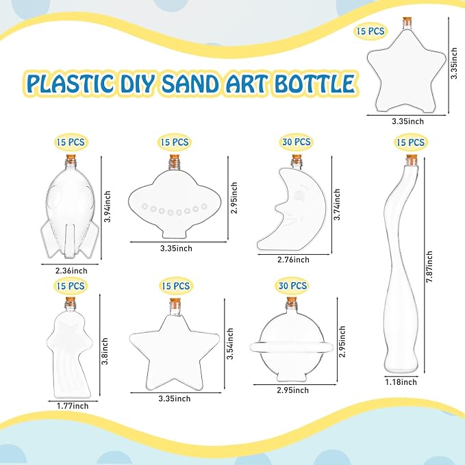Tanlade 20 Pcs Plastic Sand Art Bottles - Image 2