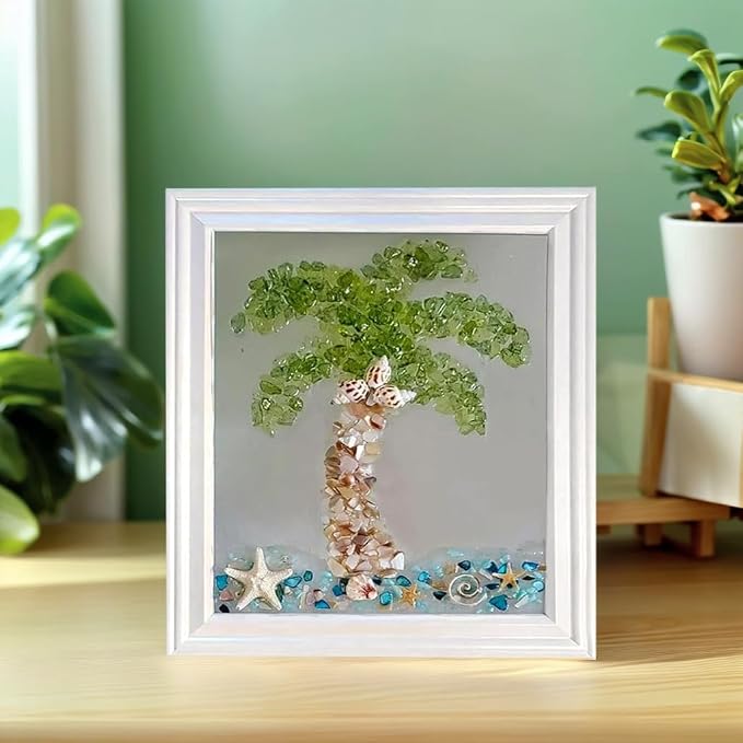Sea Glass Art Kit, Mosaic Glass Photo Frame Set 9.5x7.5 Inch, Handcraft Style - Image 7