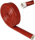 Insulation Heat Shielded Fire Thermo Armor Fire Sleeve Silicone Coated Fiberglass Heat Protection for Automotive Hose Lines & Electrical Wiring-（Red 3/4" ID x5FT）
