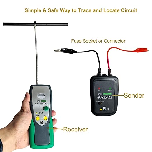 Professional Automotive Circuit Tracer - 6-42V Short & Open Finder with Adjustable Probe | Car Wire Tracker for Short Circuit Detection, Broken Wires & Current Leaks | Electrical Diagnostic