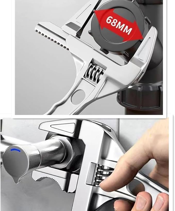 Adjustable Wrench Large Opening Short Handle Wide Jaw Mini Monkey Spanner Plumbing Pipeline Bathroom Tools