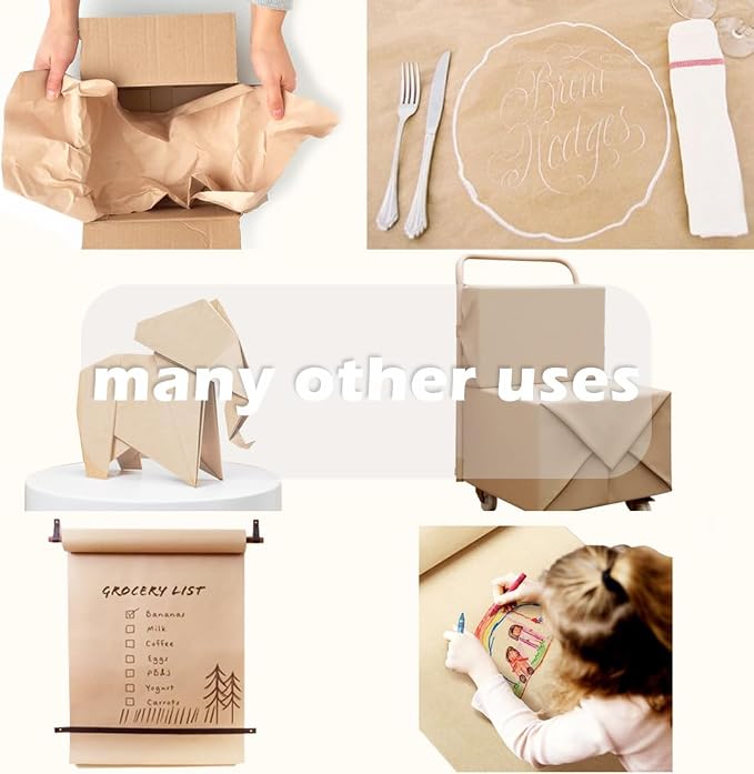 PerkHomy Brown Kraft Paper Roll 36" x 1 - Image 5