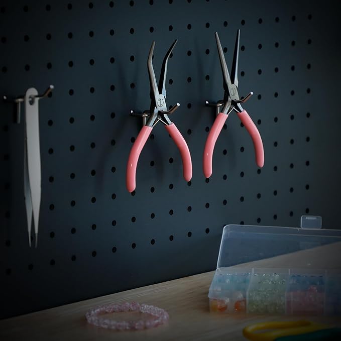 VISEMAN 6" Mini Needle Nose Pliers with Comfort Grip Handles, 2PCS Long Nose Pliers Set for Handmade Craft, Pink