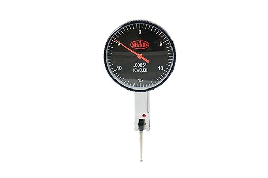 Shars .030" x .0005" Large Black Face Dial Test Indicator, 0-15-0 Dial Reading, 1.5" Face Diameter 303-3209B P
