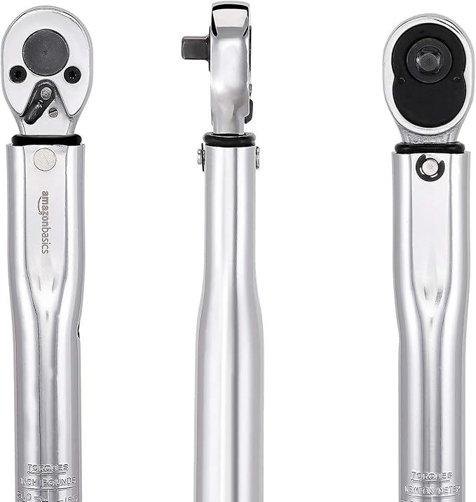 AmazonBasics 1/4-Inch Drive Click Torque Wrench - 35-200 in.-lb, 3.95-22.5 Nm
