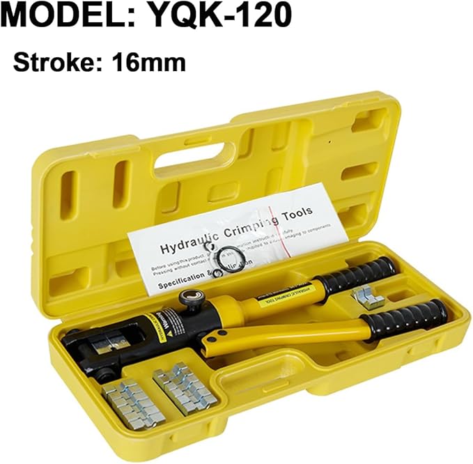Hydraulic Cable Lug Crimper Hydraulic Wire Crimper Battery Lug Terminal Cable Crimping Tool, Wire Crimping Tool with 8 die Pairs (8 AWG to 250 MCM)