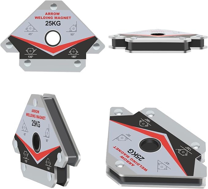 GUTIMORE 55LB Welding Magnet 3pcs,Magnetic Arrow Holder and Clamps, 45 90 135 Degree Angle Holding Magnet, Holding Power Welding Accessories