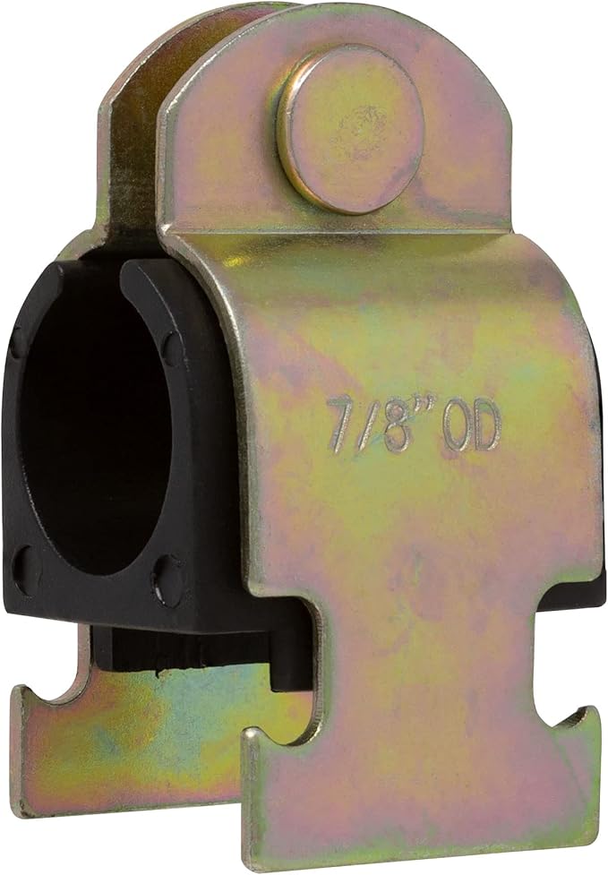 Rubber Cushion Strut Clamp 3/4" NOM (7/8" OD) for Mounting Copper Piping, PEX Pipe, CVPC Tubing to Strut Channels [5 Pack] Yellow Chromate Zinc