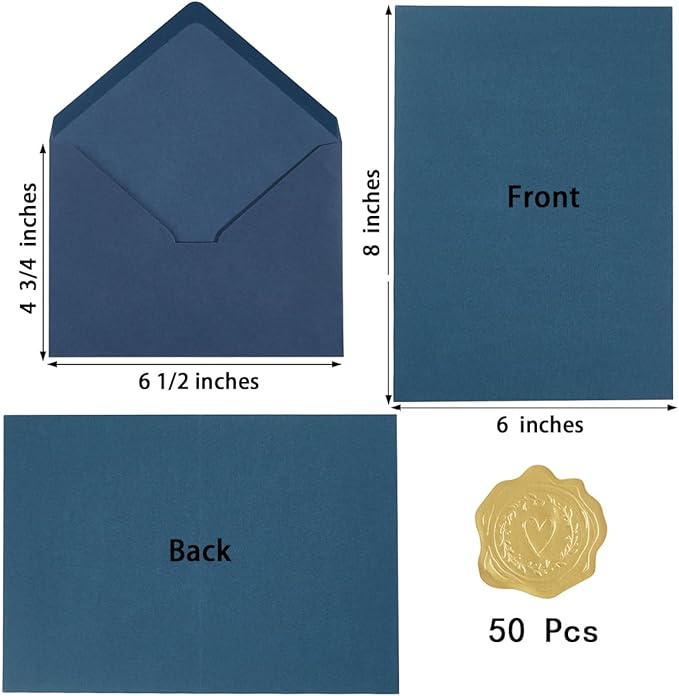 50 Pack Navy Blue A6 Envelopes - Image 2