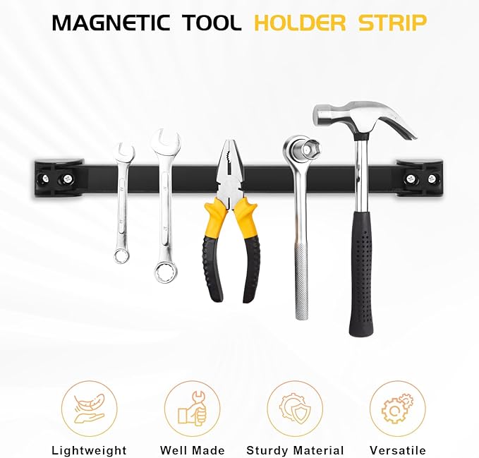 DGSL Magnetic Tool Holder Strip 10 Pack, 18 In Heavy Duty Tool Organizer Magnetic Strip, Tool Magnet Bar For Garage Tool Organization