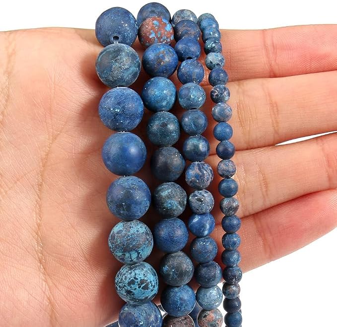 8mm Matte Blue American Turquoise Bead, 15-Inch Matte Round Loose Stone Beads - Image 7