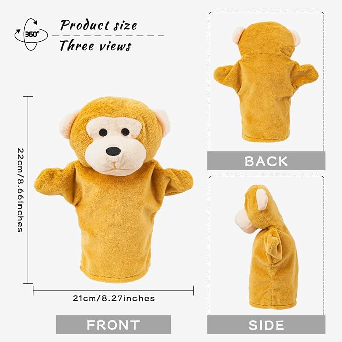 Yolococa Plush Animal Hand Puppet Set, and Elephant Puppets - Image 3