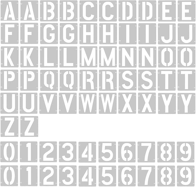 2 Pack - 3.5 Inch Letter Stencils Set, 72 Reusable Stencils by Vomulato