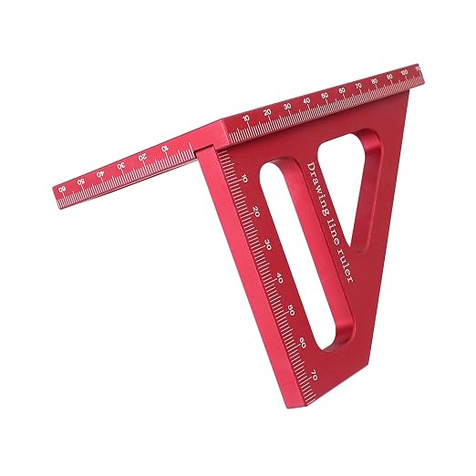 3D Multi-Angle Measuring Ruler, 45/90 Degree Aluminum Alloy Woodworking Square - Image 6