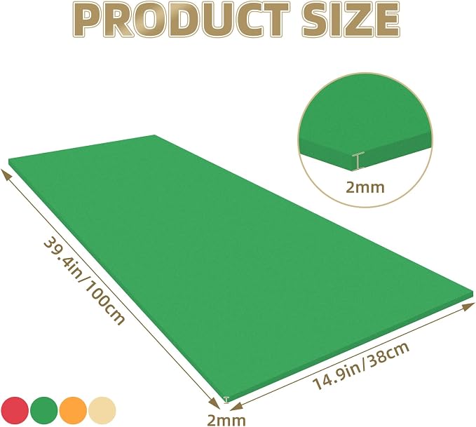 biguphate EVA Foam Roll - 2mm Thick Green Craft Foam Sheets - 15" x 39" Large - Image 2