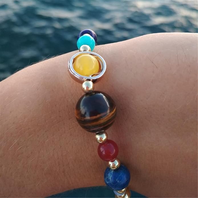 ONLYJUMP Planet Bracelet Solar System Universe Galaxy Bracelet Handmade Natural - Image 2